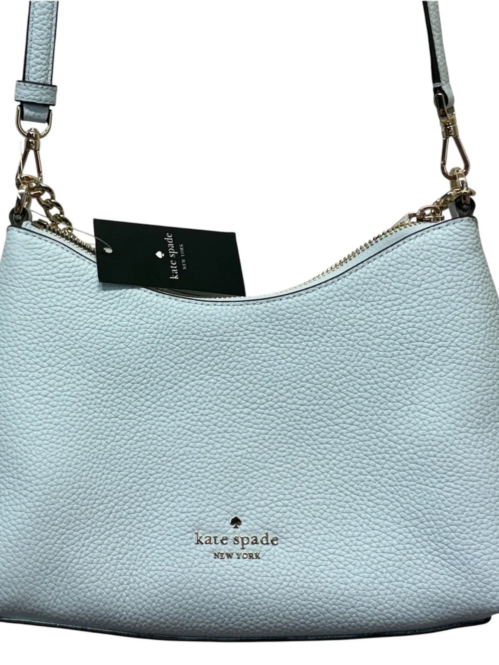 Kate Spade New York Pebbled Leather Convertible Crossbody Bag in Crisp Sky NWT‎